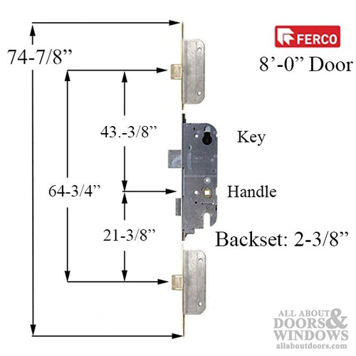 Secury Automaitc Lock for Lever Handles, 8ft Doors, 60mm- SS - Secury Automaitc Lock for Lever Handles, 8ft Doors, 60mm- SS
