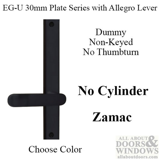 G-U Allegro Handle & 30mm Plate, Dummy, No Key, No Thumbturn (Handles DO NOT Move) Choose Color