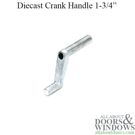 Crank Handle for Jalousie or Louvre Windows 1-3/4" Shank Chrome Diecast