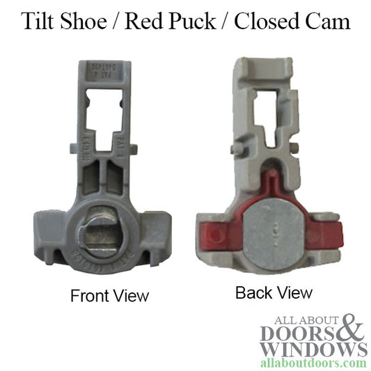 Tilt shoe, 1-1/4 x 17/32  Red Puck, Closed Cam Inverted Channel Balance - G