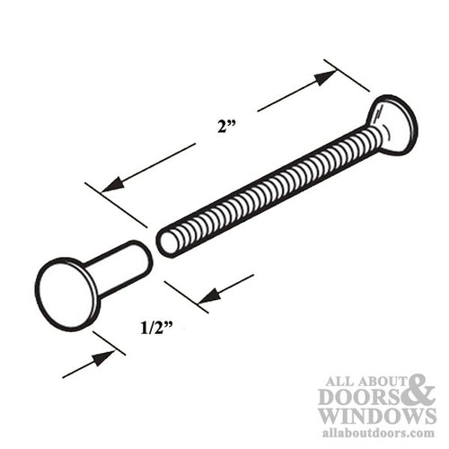 2 Inch Binder Post Screws & Fasteners for Sliding Patio Door - Aluminum - 2 Inch Binder Post Screws & Fasteners for Sliding Patio Door - Aluminum