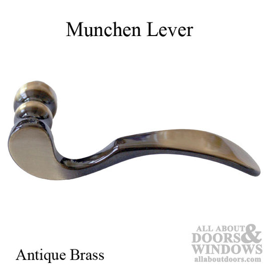 Munchen Lever Handle for Right Handed Multipoint Lock Handlesets - Antique Brass