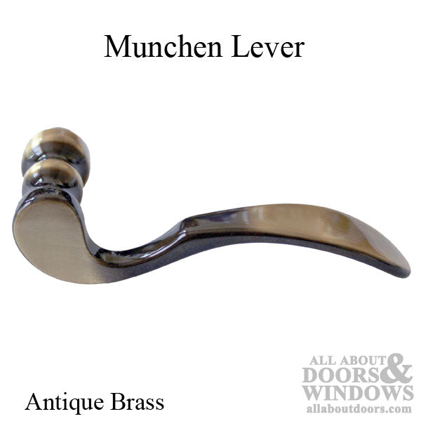 Munchen Lever Handle for Right Handed Multipoint Lock Handlesets - Antique Brass - Munchen Lever Handle for Right Handed Multipoint Lock Handlesets - Antique Brass