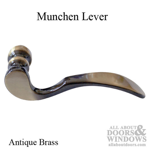 Munchen Lever Handle for Right Handed Multipoint Lock Handlesets - Antique Brass - Munchen Lever Handle for Right Handed Multipoint Lock Handlesets - Antique Brass