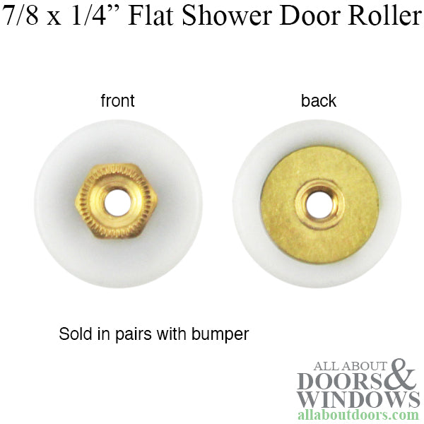 Shower Door Wheel Roller with Bumper 7/8