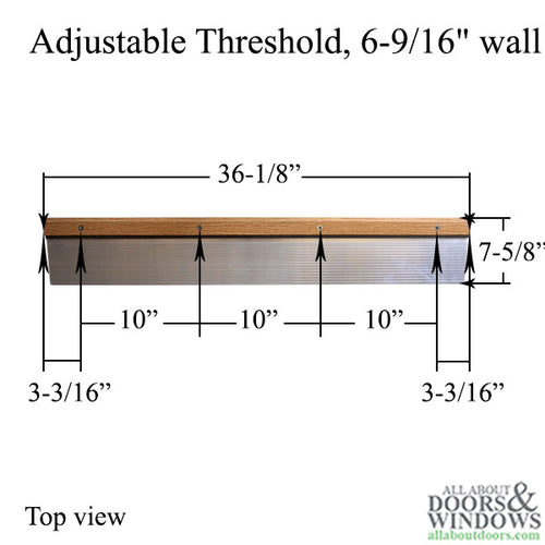Therma Tru Threshold with Adjustable Dark Oak Cap for 6.562 Inch Wall Thickness - Therma Tru Threshold with Adjustable Dark Oak Cap for 6.562 Inch Wall Thickness