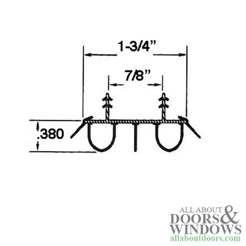 Door Bottom / sweep, Snap-in, 2 Kerf @ 7/8