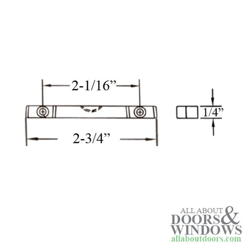 Sash Lock Keeper 2.063 Inch Hole Spacing - Sash Lock Keeper 2.063 Inch Hole Spacing