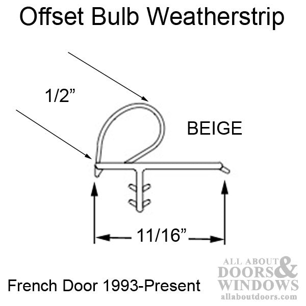 Marvin Clad Inswing Wood Door Jamb Weatherstrip V796 Bulb Frame 92-7/8