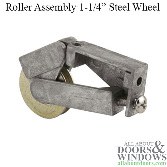 Sliding Patio Door Roller With 1.25 Inch Steel Wheel and Adjustable Metal Housing