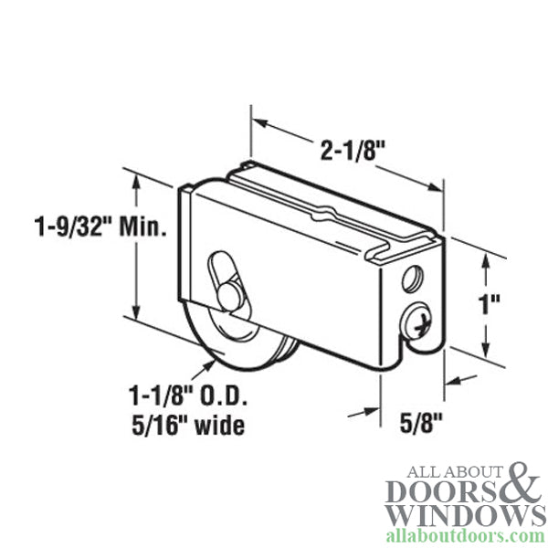 Sliding Door Roller For Capitol Doors With Steel Plain Back Adjustable Housing 1.125 Inch Steel Wheel Door Roller - Sliding Door Roller For Capitol Doors With Steel Plain Back Adjustable Housing 1.125 Inch Steel Wheel Door Roller