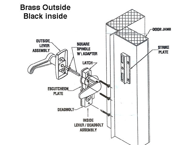 Georgian Storm Door Lever Handle Set with Deadbolt - Georgian Storm Door Lever Handle Set with Deadbolt