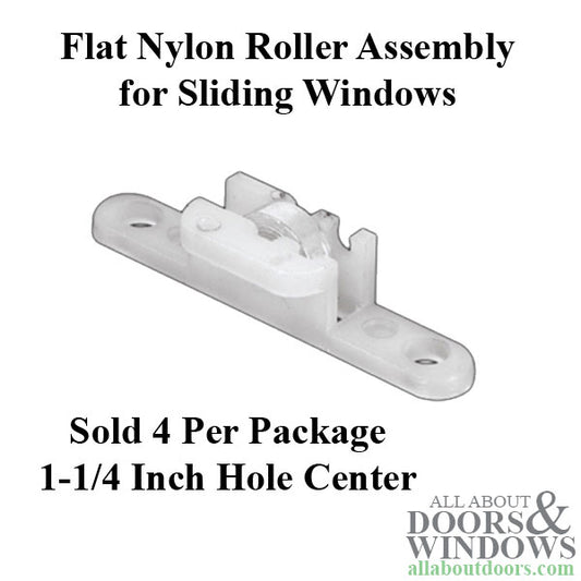 Roller Assembly (Flat) - Sliding Windows, Nylon