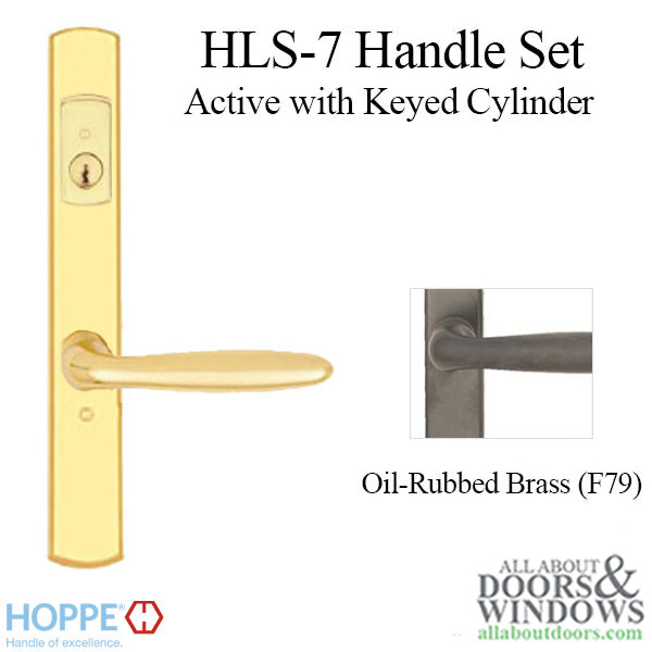 HOPPE HLS7 Handle Set with Verona Lever Keyed Active Oil Rubbed Brass - HOPPE HLS7 Handle Set with Verona Lever Keyed Active Oil Rubbed Brass