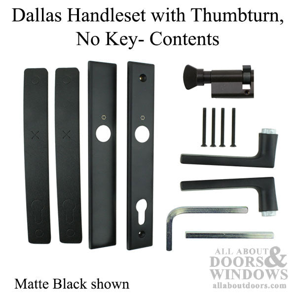 HOPPE Dallas Contemporary Multipoint Lock Handle Set Inactive 2-¼ Inch Door 40/10 Cylinder Matte Black - HOPPE Dallas Contemporary Multipoint Lock Handle Set Inactive 2-¼ Inch Door 40/10 Cylinder Matte Black