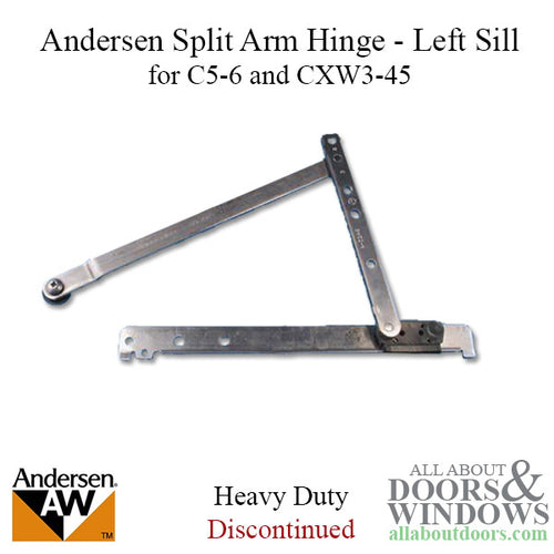 Discontinued - Enhanced Casement Split Arm Hinge, Sill, Left, 1995-98 - Discontinued - Enhanced Casement Split Arm Hinge, Sill, Left, 1995-98