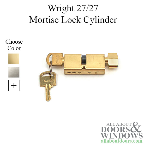 Wright 27/27 Mortise Lock Cylinder w/ Thumb Turn - Choose Color - Wright 27/27 Mortise Lock Cylinder w/ Thumb Turn - Choose Color