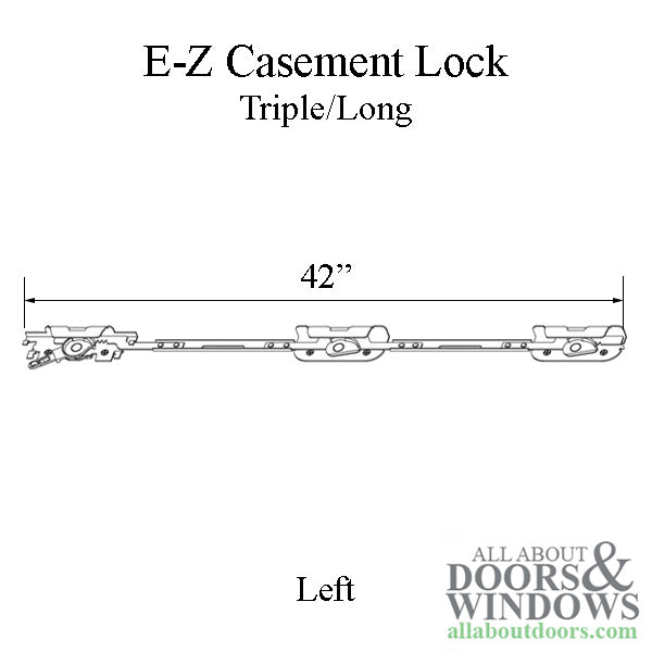 Andersen Perma-Shield Improved/E-Z Casement Lock - Triple/Long (Impact Resistant) - Left - Andersen Perma-Shield Improved/E-Z Casement Lock - Triple/Long (Impact Resistant) - Left