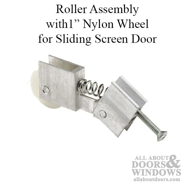 Roller Assembly with 1 Inch Nylon Wheel for Sliding Screen Door - Roller Assembly with 1 Inch Nylon Wheel for Sliding Screen Door