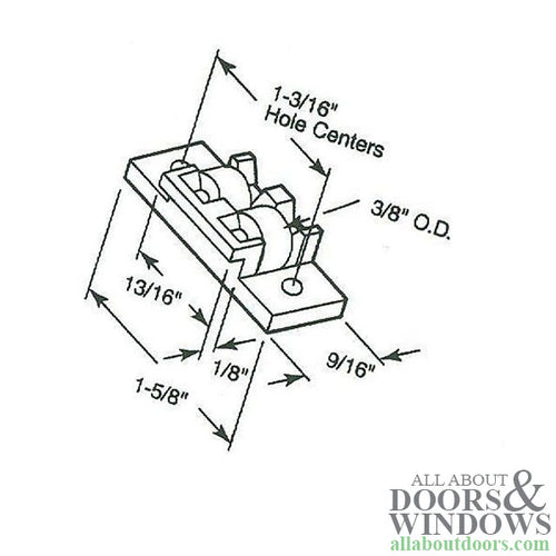 Roller Assembly,  3/8 Dia. Metal  Roller - Roller Assembly,  3/8 Dia. Metal  Roller