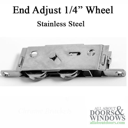 Sliding Glass Door Roller Dual 1.25 Inch Steel Wheel With Steel Housing End Adjustments