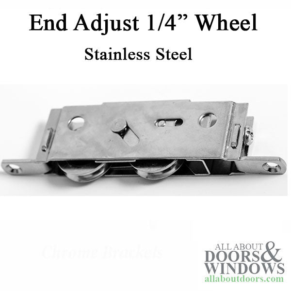 Sliding Glass Door Roller Dual 1.25 Inch Steel Wheel With Steel Housing End Adjustments - Sliding Glass Door Roller Dual 1.25 Inch Steel Wheel With Steel Housing End Adjustments