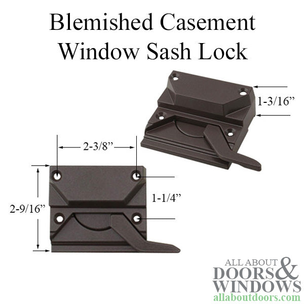 Blemished Casement 4-hole Sash Lock, Left - Satin Nickel - Blemished Casement 4-hole Sash Lock, Left - Satin Nickel