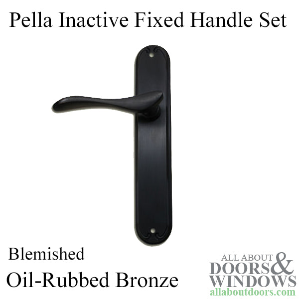 Pella Inactive / Dummy Fixed Right Hand Handle Set for Hinged Door - Oil Rubbed Bronze - Blemished - Pella Inactive / Dummy Fixed Right Hand Handle Set for Hinged Door - Oil Rubbed Bronze - Blemished