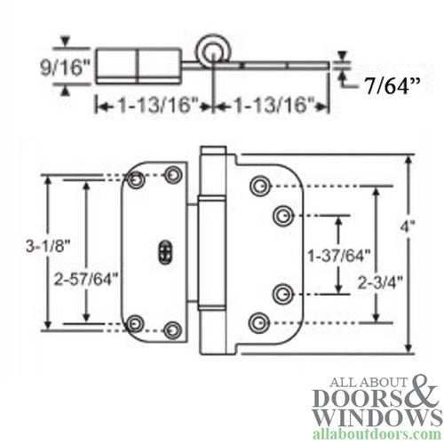 Columbus 2D Adjustable Hinge, Brass, Top and Bottom - Columbus 2D Adjustable Hinge, Brass, Top and Bottom