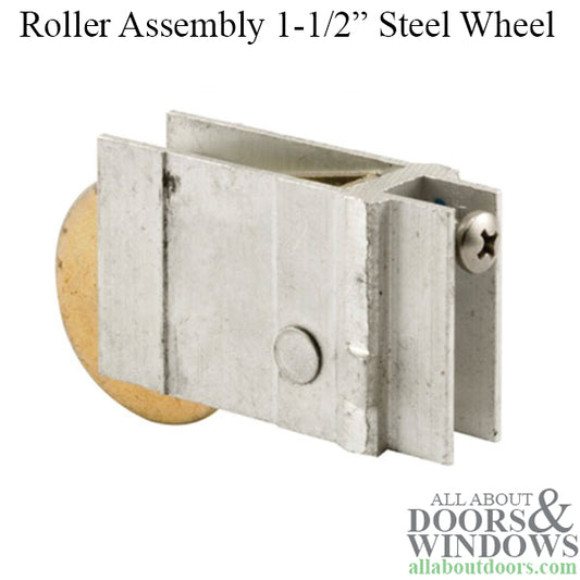 Roller Assembly for Sliding Patio Doors Steel Ball Bearing Wheels 1-1/2 Inch Wheel Diameter