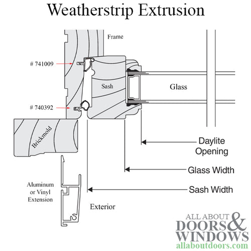 Weatherstrip Extrusion # 2010 Casement Head & Side Jamb  - Beige - Weatherstrip Extrusion # 2010 Casement Head & Side Jamb  - Beige