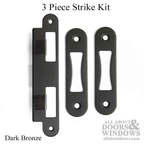 GU Set of 3 Strike Plates for 1-3/4 thick door, 45 mm - Dark Bronze - GU Set of 3 Strike Plates for 1-3/4 thick door, 45 mm - Dark Bronze