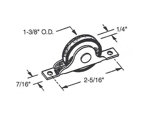 Sliding Door Rollers, Flat, 1-3/8 inch Diameter - Sliding Door Rollers, Flat, 1-3/8 inch Diameter