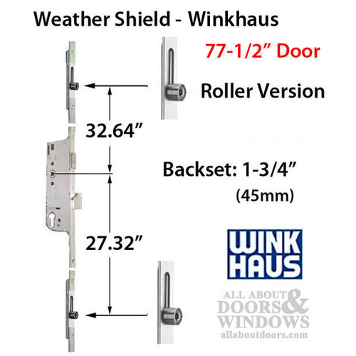 Winkhaus Euro-Style Multipoint lock with rollers for Weathershield doors - Winkhaus Euro-Style Multipoint lock with rollers for Weathershield doors