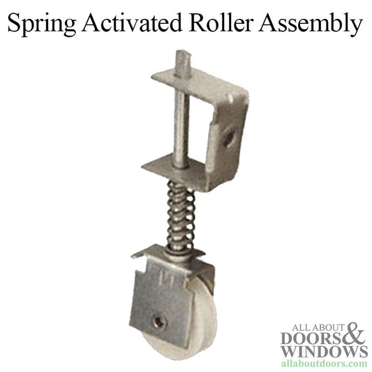 Spring Activated Roller Assembly with 1 Inch Nylon Wheel for Sliding Screen Door