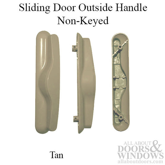 Non-Keyed Outside Handle for Sliding Vinyl Door - Tan