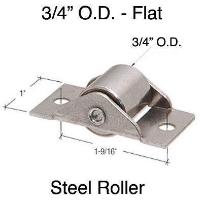 Sliding Door Roller 0.75 Inch Steel Wheel Diameter