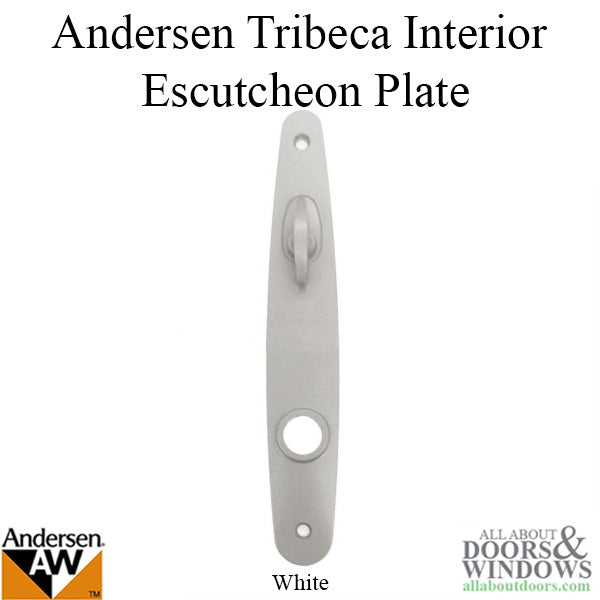 Andersen Tribeca Escutcheon Plate White For 2 Panel Frenchwood Hinged Doors - Andersen Tribeca Escutcheon Plate White For 2 Panel Frenchwood Hinged Doors