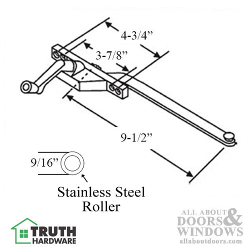 Truth Single Arm Casement Operator, Front Mount, Left Hand - Choose Color - Truth Single Arm Casement Operator, Front Mount, Left Hand - Choose Color