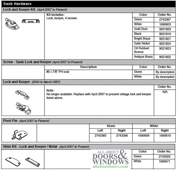 Andersen Window Lock and Keeper For Tilt Wash Windows Stone Color Window Lock For Double Hung and Single Hung Windows - Andersen Window Lock and Keeper For Tilt Wash Windows Stone Color Window Lock For Double Hung and Single Hung Windows