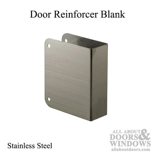 Door Reinforcer - Blank - 1-3/4 Door - Stainless Steel