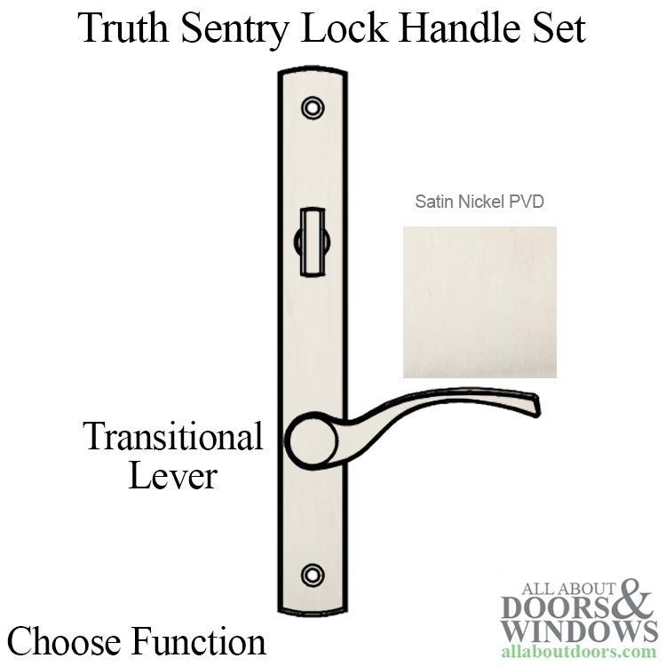 Truth Sentry Lock Handle Set, Transitional, Decorative finishes over Brass- PVD Nickel - Truth Sentry Lock Handle Set, Transitional, Decorative finishes over Brass- PVD Nickel