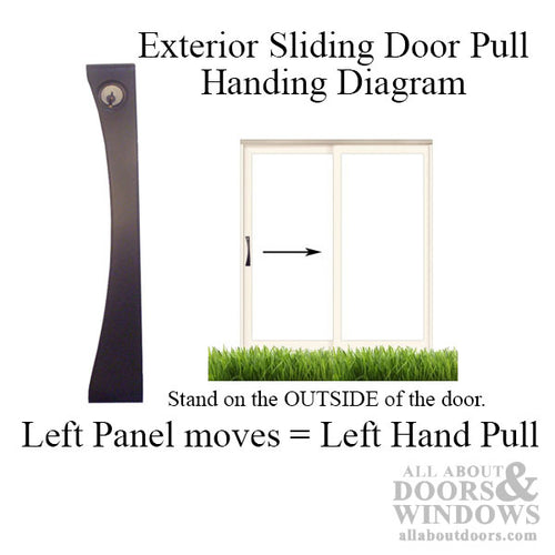Pella  XO sliding wood patio door handle set,  Left Active - Pella  XO sliding wood patio door handle set,  Left Active