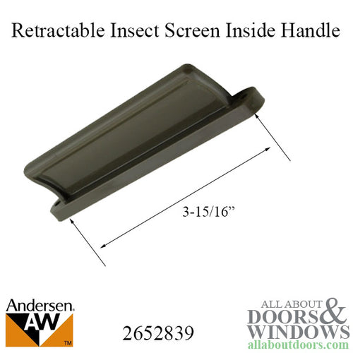 Retractable Insect Screen Interior Handle for Andersen FGD made August 2003 - May 2007 - Terratone - Retractable Insect Screen Interior Handle for Andersen FGD made August 2003 - May 2007 - Terratone