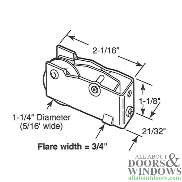 Sliding Patio Door Roller 1.25 Inch Steel Wheel With Adjustable Steel Housing - Sliding Patio Door Roller 1.25 Inch Steel Wheel With Adjustable Steel Housing