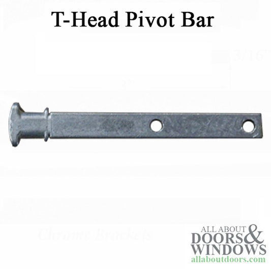 Alside Tilt Window Pivot Bar, 3", 2-hole T-Head - Zinc Die Cast