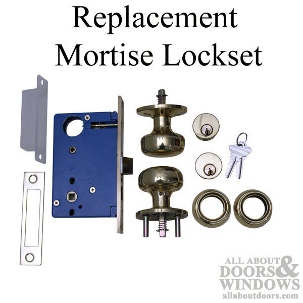 Discontinued - Mortise Lock Set, Replacement for Marks 22AC - Brass, RH / LHR - Discontinued - Mortise Lock Set, Replacement for Marks 22AC - Brass, RH / LHR