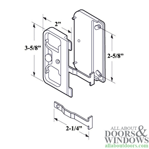 Non-Handed Plastic Latch & Pull Handle Set with Steel Latch for Sliding Screen Door - Black - Non-Handed Plastic Latch & Pull Handle Set with Steel Latch for Sliding Screen Door - Black