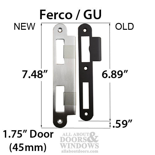 Latch & Deadbolt Strike Plate, 45mm, 1-3/4