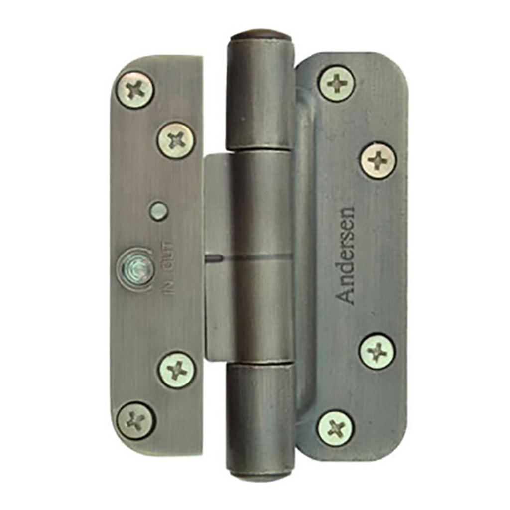 Andersen Hinge For French Wood Double Doors Right Hand Distressed Nickel Hinge - Andersen Hinge For French Wood Double Doors Right Hand Distressed Nickel Hinge